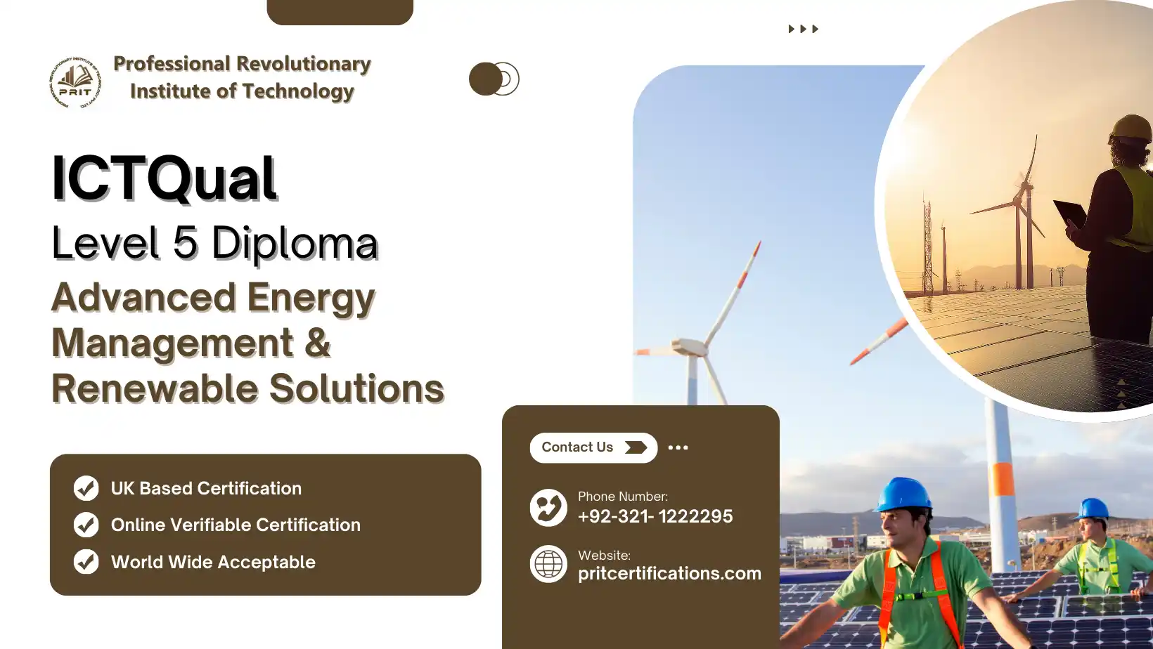 ICTQual Level 5 Diploma in Advanced Energy Management and Renewable Solutions