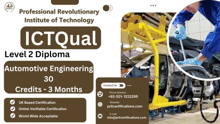 ICTQual Level 2 Diploma in Automotive Engineering 30 Credits – 3 Months