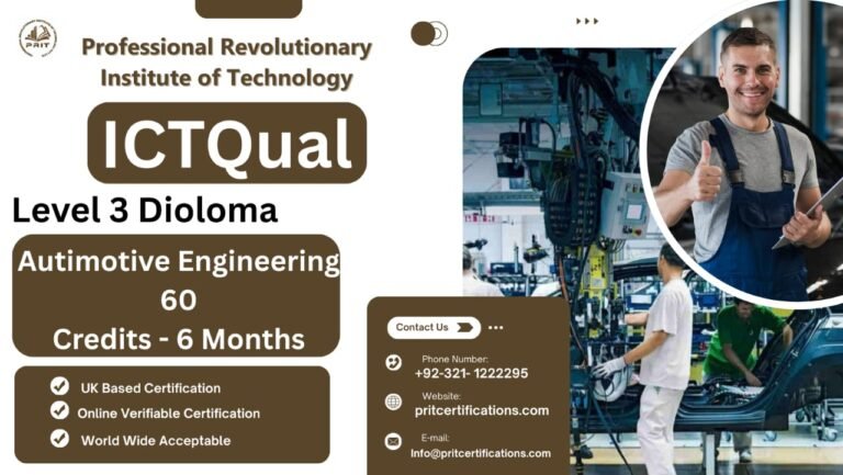 ICTQual Level 3 Diploma in Automotive Engineering 60 Credits – 6 Months