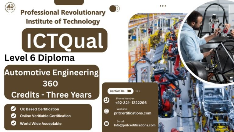 ICTQual Level 6 Diploma in Automotive Engineering 360 Credits – Three Years